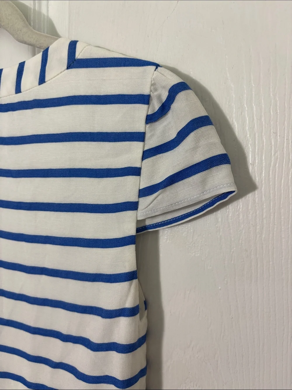 NEW NWT Alice + Olivia Blue White Striped York Button-Front Dress 100% Viscose